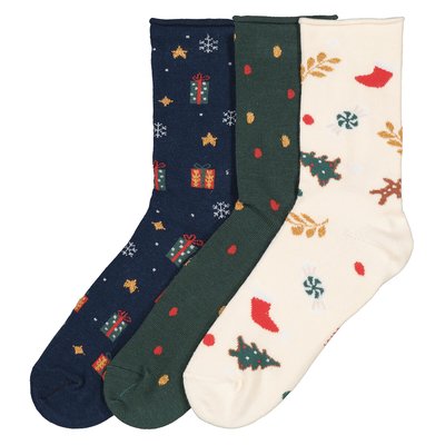 Набор из 3 пар носков с новогодним принтом LA REDOUTE COLLECTIONS