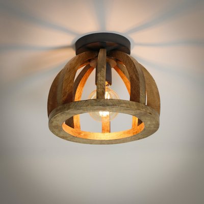 Plafonnier en bois de manguier ajouré LUCKNOW PIER IMPORT
