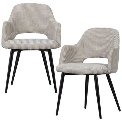 Chaises de table tissu côtelé FERDY WOOOD