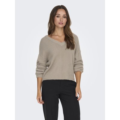 Pull col V en maille poilue JDY