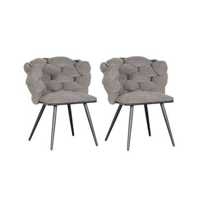 Lot de 2 chaises tissu texturé, CHLOE BOBOCHIC