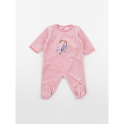 Pyjama Bébé Petit Bateau En Velours Uni - Bouclette Douce Et Chaude - Ouverture Boutons-Pression - Coloris Variés