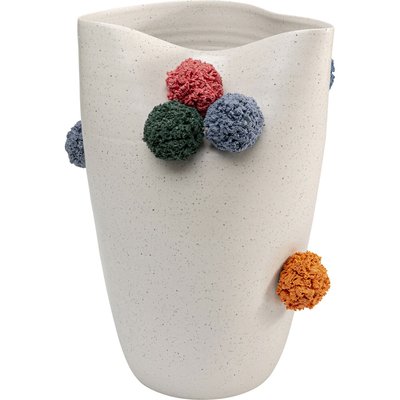 Vase en grès à pompons, POMOLLI KARE DESIGN