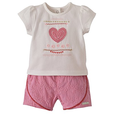 Tee shirt + short rose SUCRE D'ORGE