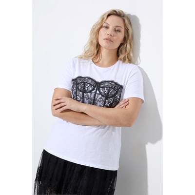 T-shirt, motif corset ULLA POPKEN