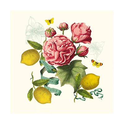 Serviette métis lin & coton lavé CITRONS DE MENTON GARNIER THIEBAUT