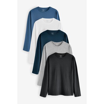 T-shirt slim manches longues, lot de 5 NEXT