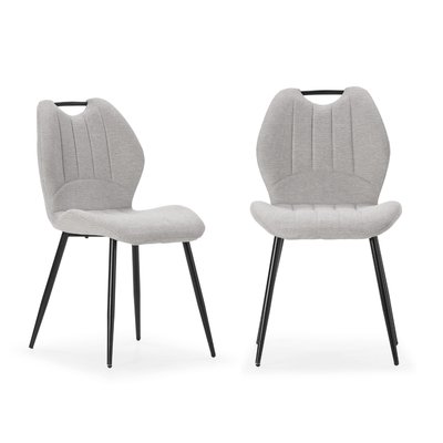 Lot de 4 chaises en tissu avec pieds en métal noir L48 cm - MULI CALICOSY