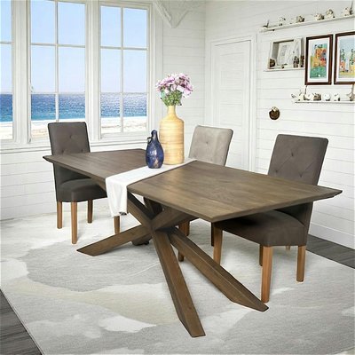 Table de repas en bois blanc style contemporain MANHATTAN PIER IMPORT