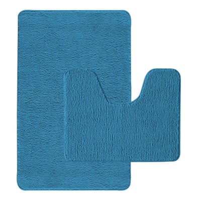 Lot de 2 tapis de bain polyester 50x80cm + contour 50x40cm POLYNESIE GUY LEVASSEUR