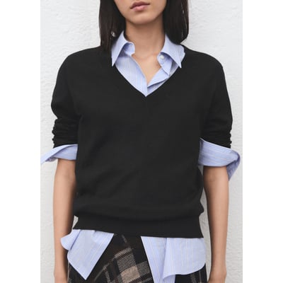 Pull-over maille col en V MANGO