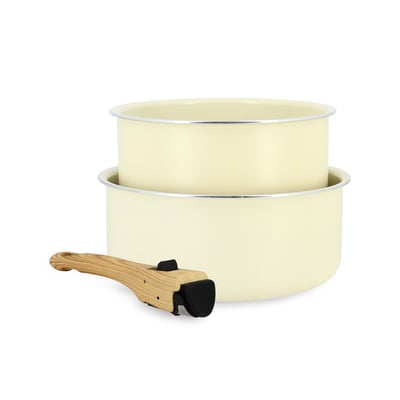 Set 2 casseroles 16/18 cm en aluminium avec poignée, COLORAMA MENASTYL