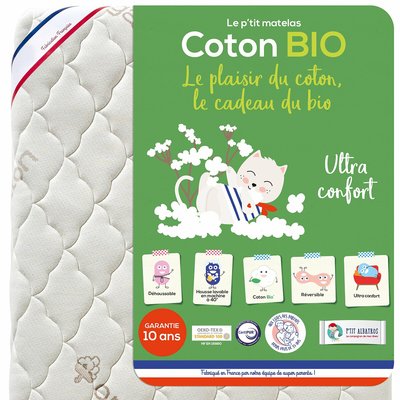 Matelas bébé mousse coton bio P'TIT ALBATROS