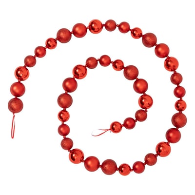 Guirlande boules de Noël 2m rouge ATMOSPHERA