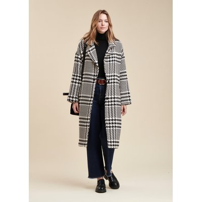 Manteau long motif prince de Galles LA FEE MARABOUTEE