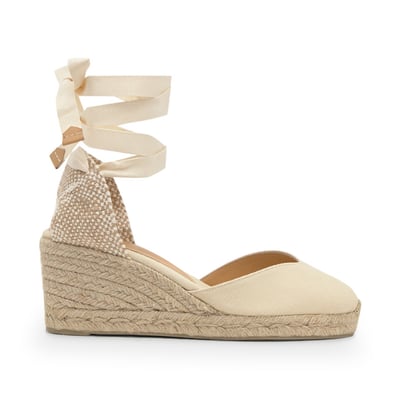 Espadrilles compensées en jute tressée à découpe en V CHIARA LIGHT PLATFORM CASTANER