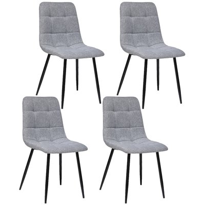 Lot de 4 chaises Sirac effet velours TOILINUX