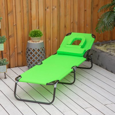 Bain de soleil pliable inclinable de lecture 3 coussins fournis OUTSUNNY