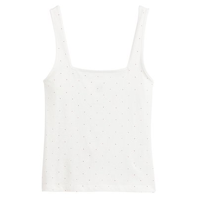 Top sin mangas con cuello cuadrado, estampado de puntos LA REDOUTE COLLECTIONS