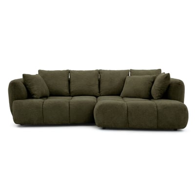 Canapé d'angle convertible 3 places en tissu bouclette, AUDE BOBOCHIC