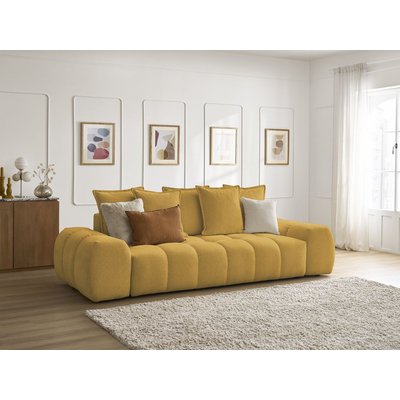 Canapé droit convertible 3 places en tissu chiné, EVEREST BOBOCHIC
