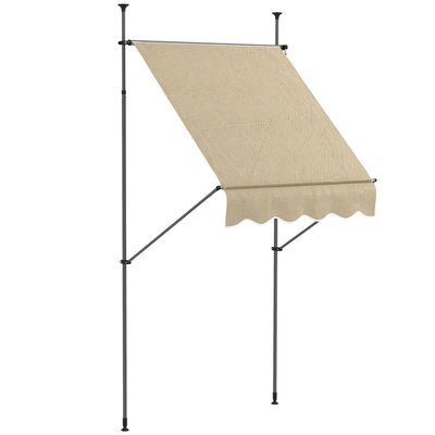 Store banne autoportant manuel rétractable réglable métal alu polyester OUTSUNNY