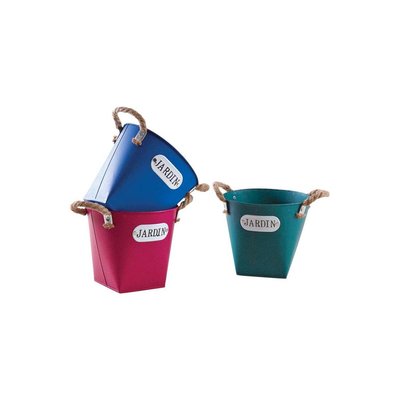 Cache pot en métal coloré 19 cm Jardin (Lot de 3) AUBRY GASPARD