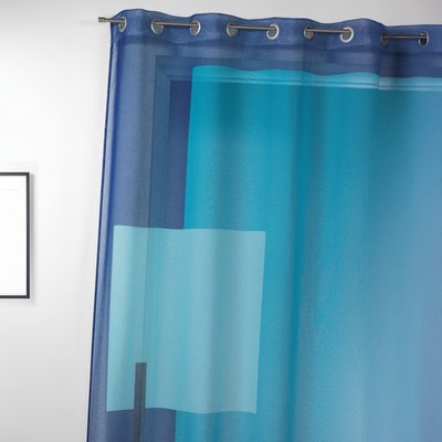 Voilage en étamine imprimée à motifs graphiques HOME MAISON