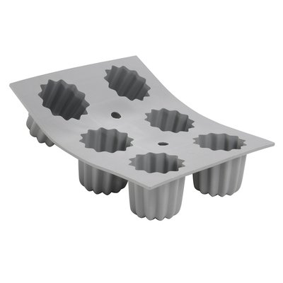 Moule pour 6 mini cannelé en silicone elastomoules DE BUYER