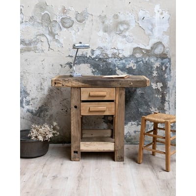 Petit établi en bois avec tiroirs Fernand N°461 - Bon état DEBONGOUT