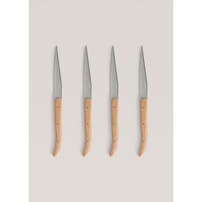 Ensemble de couteaux 4 pièces dentelés avec manche en bois MANGO HOME