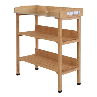 Table de rempotage Bois de sapin Bois naturel OUTSUNNY