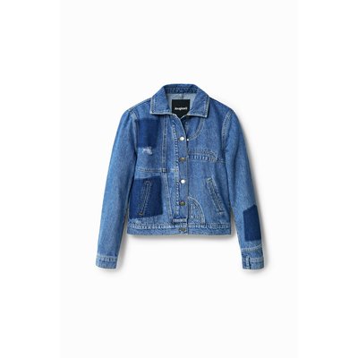 Veste en jean patchwork - BLUE - S DESIGUAL