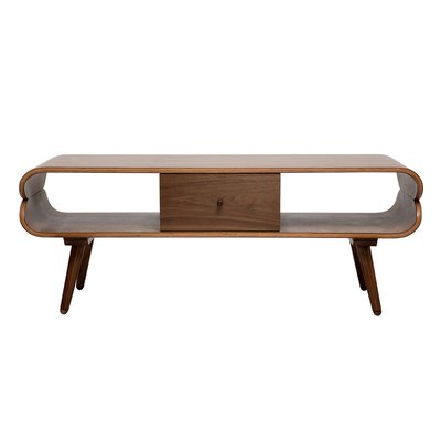 Meuble TV vintage en bois foncé avec rangements L132 cm TAKLA MILIBOO