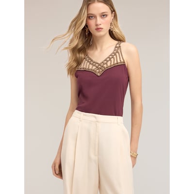 Top en résille avec strass MOTIVI