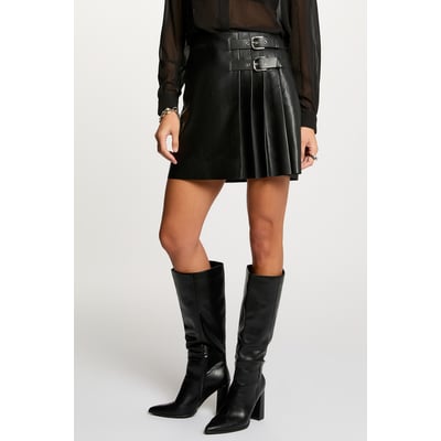 Jupe courte simili cuir MORGAN