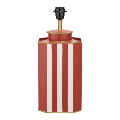 Cinnamon and White Hand Painted Metal Table Lamp Base ÉDITÉ