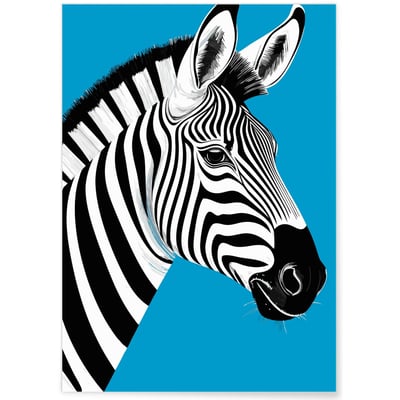 Affiche Zèbre graphique pop L'AFFICHERIE