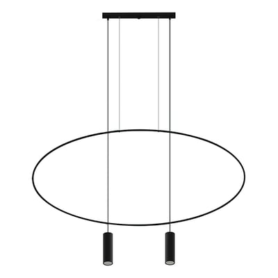 Suspension Acier Noir GU10 2 Holar EDEN