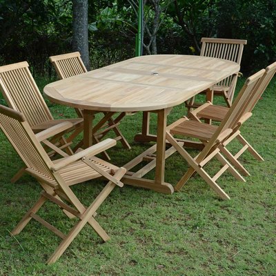 Salon de jardin en teck massif Castiglione, 6 places TECK ATTITUDE