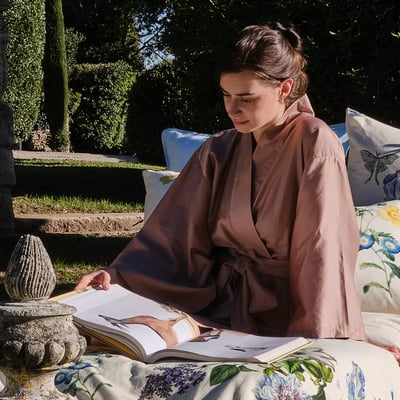 Kimono long satin de coton AVA UNI GARNIER THIEBAUT