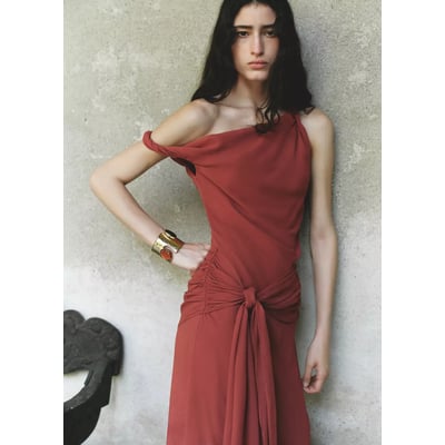 Robe drapée avec lien MANGO