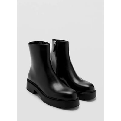 Bottines en cuir synthétique bout rond MANGO