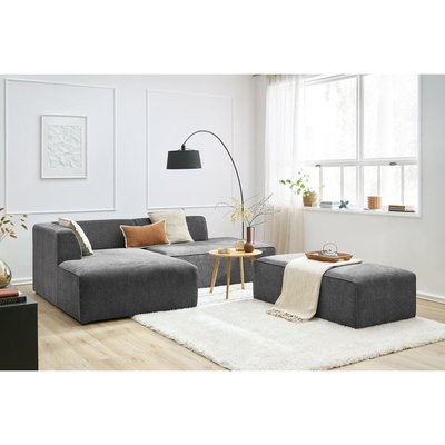 Canapé modulable 5 places en tissu texturé avec pouf, MEGEVE BOBOCHIC