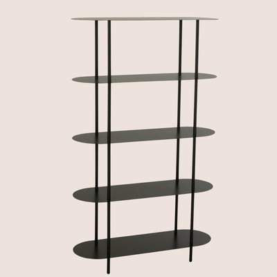 Etagère bibliothèque en métal noir 5 tablettes - OVALO HELLIN, DEPUIS 1862