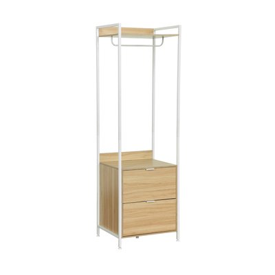 Module dressing décor bois et métal 1 penderie 2 tiroirs et 1 étagère CLEVER SWEEEK