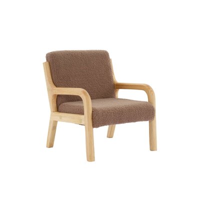 Fauteuil scandinave enfant bois d'hévéa et bouclette LORENS KIDS SWEEEK