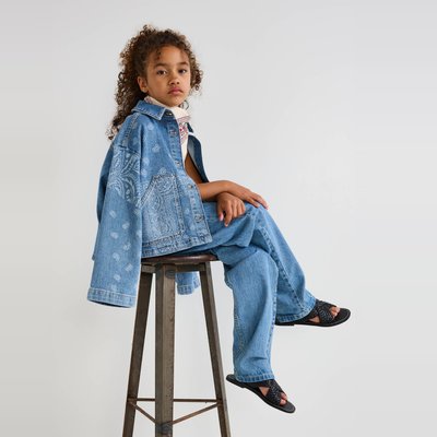 Veste en denim à motifs imprimés MONOPRIX