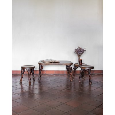 Ensemble de table basse brutaliste Liv N°135 - Bon état DEBONGOUT