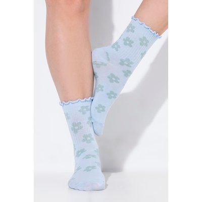 Chaussettes motif floral, tige avec ruchés ULLA POPKEN